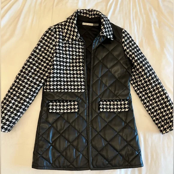Alice + Olivia Susan Quilted Vegan Leather Coat - Picture 2 of 6